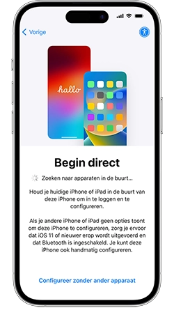 Begin direct met overzetten data iPhone
