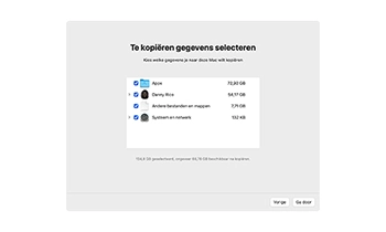 te kopiëren gegevens selecteren
