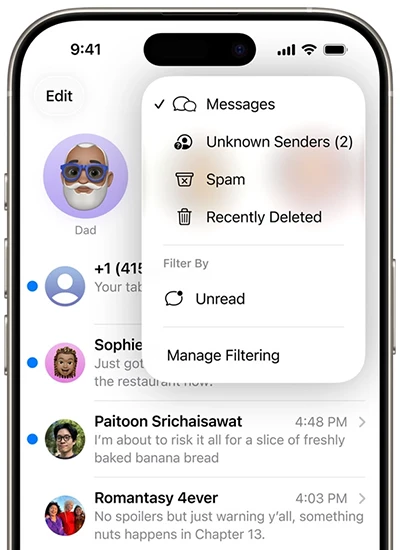 Nieuwe lay-out en behulpzame functies voor de Telefoon-app