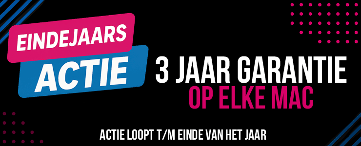 Eindejaarsactie 2025: 3 jaar garantie op elke Mac tot het einde van het jaar