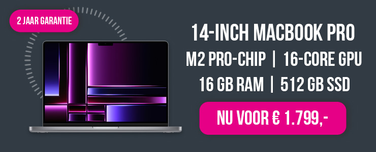 De MacBook Pro 14-inch M2 Pro (16GB / 512 GB SSD) - nu voor maar € 1.799,00