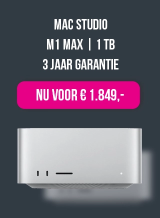 Mac Studio - M1 Max (10x CPU | 24x GPU) - 64GB - 1TB - nu voor maar € 1.849,00