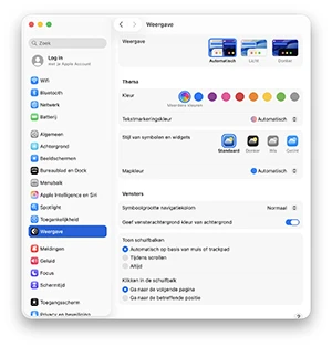 Weergave en widgets aanpassen