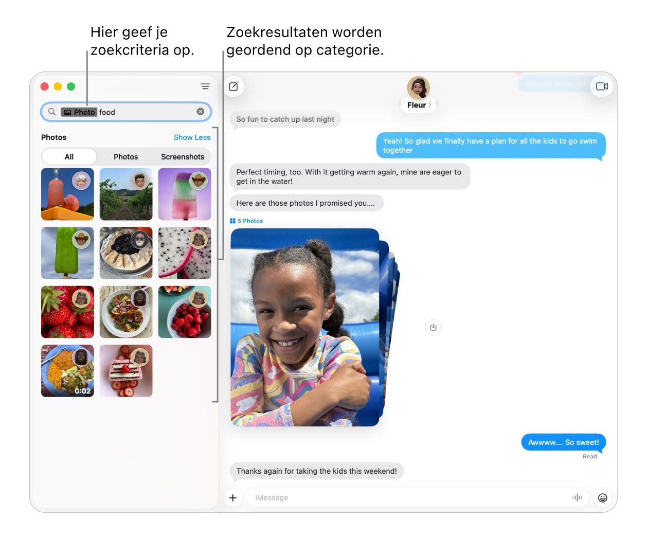 Slim zoeken in gesprekken