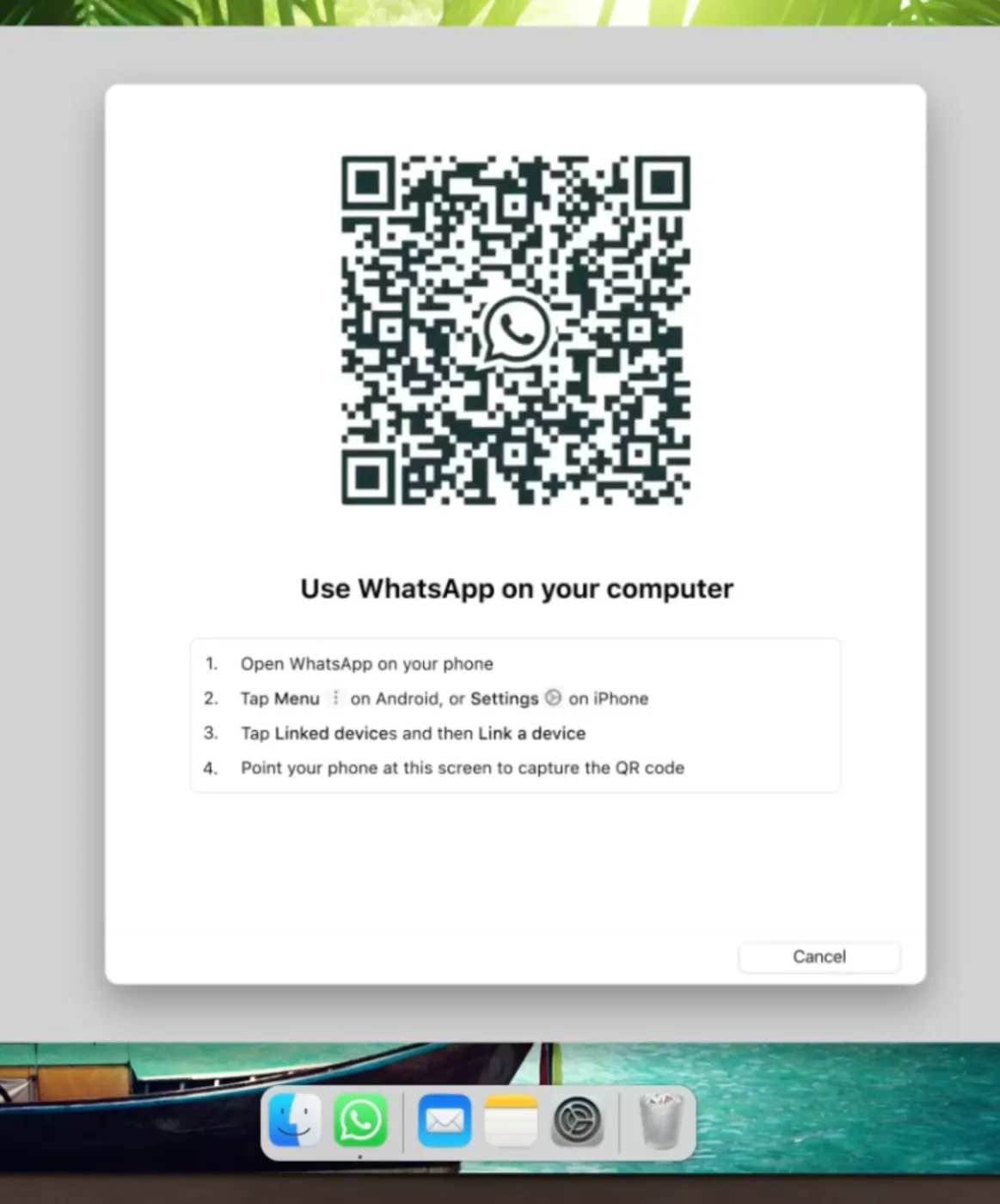 WhatsApp Mac koppelen