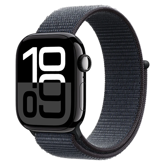 Apple Watch Series 10 GPS Cellular 42mm Jet Black Aluminium Case with Ink Sport Loop Nieuw Upgreatest